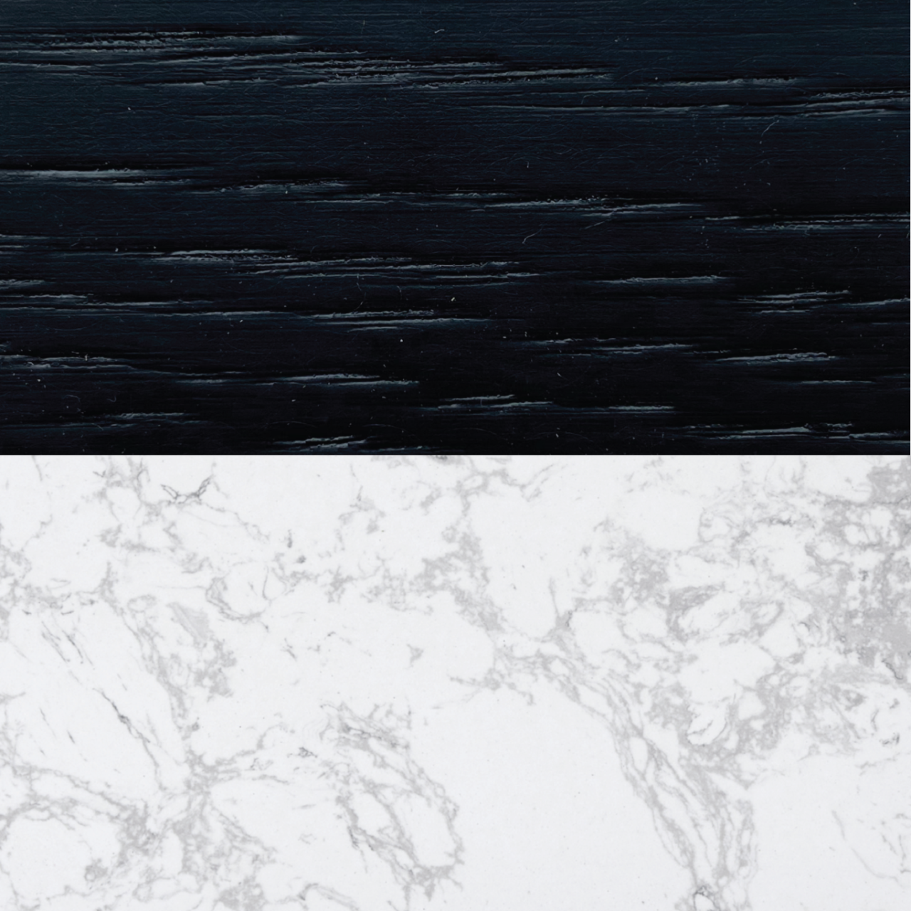 Basil White Marble & Black Round Side Table